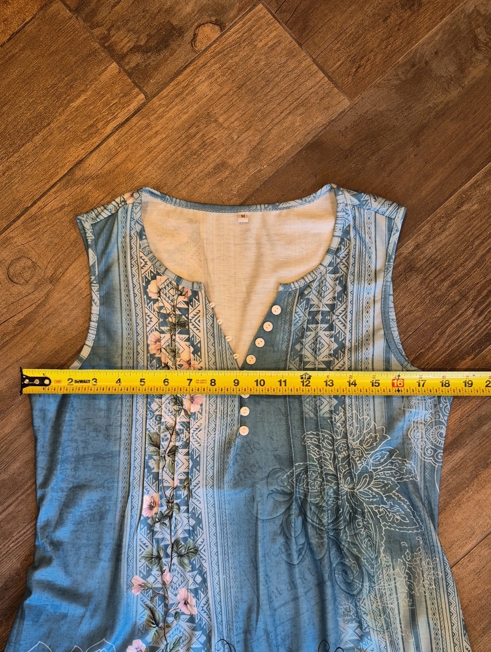 2 Floral Sleeveless Button Pleated Detail Knee Length Sundresses, Size M - Picture 5 of 16